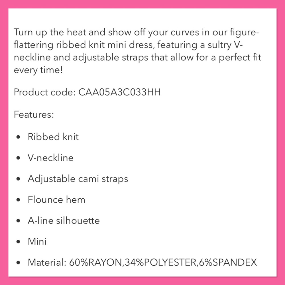 CUPSHE Ribbed Cami Dress - Picture 3 of 8